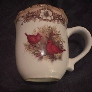 CRACKER BARREL Red Cardinals Stoneware Coffee Mug Woodland Susan Winget
